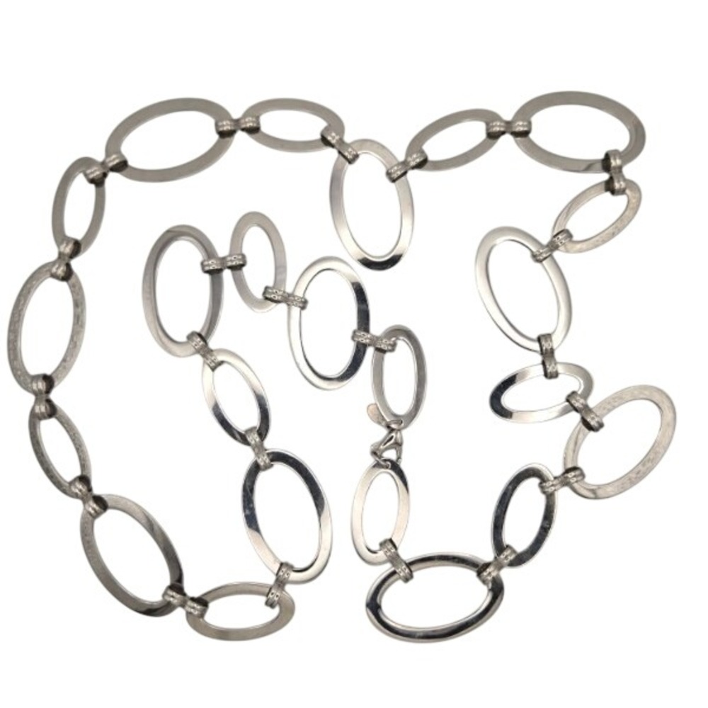 Milor Long Chunky Oval‎ Link Chain Necklace Stainless Steel Milor China  38"